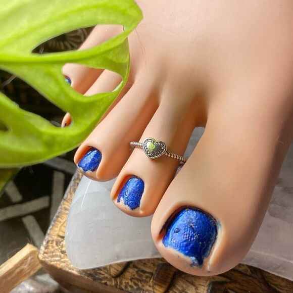 Heart Sterling Silver Toe Ring Midi Ring - Picture 1 of 4